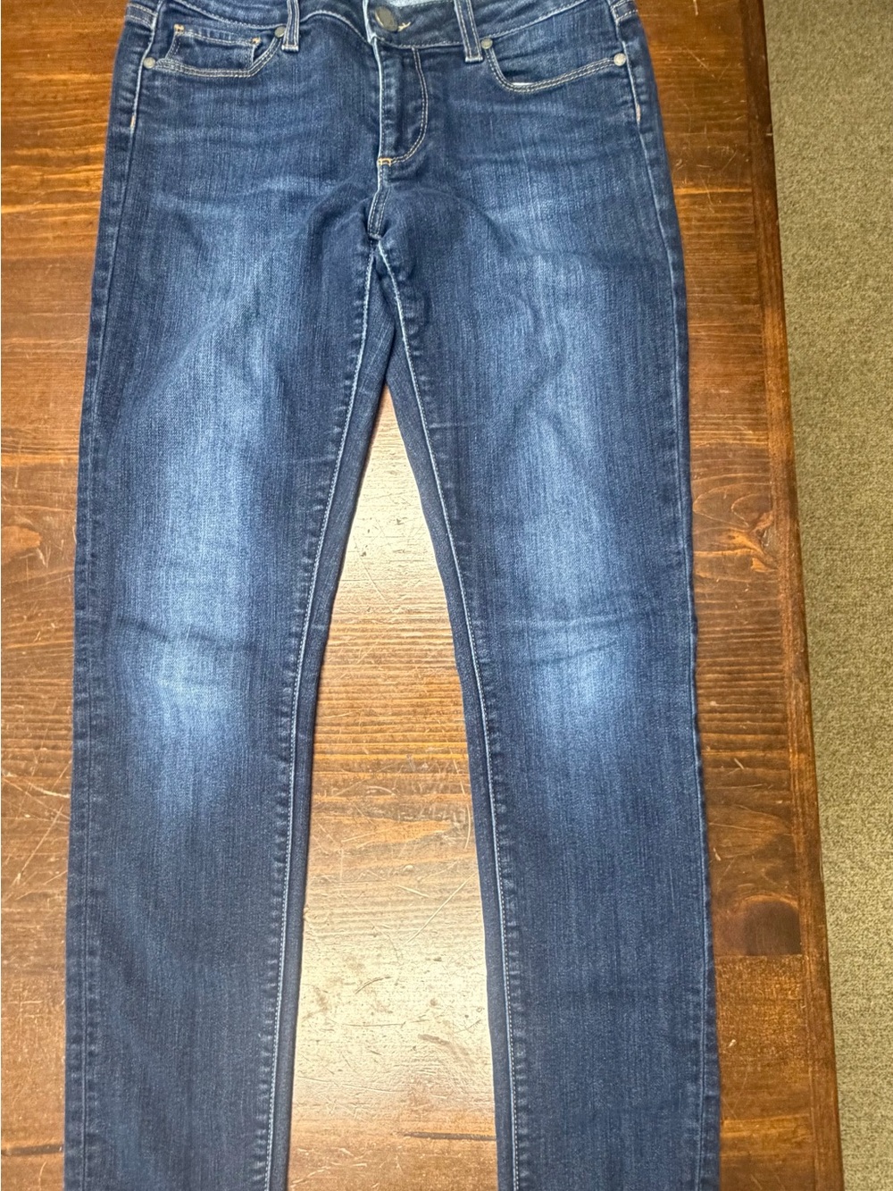 PAIGE Women's Skyline Ankle Peg Skinny Jeans in Dark Blue Wash